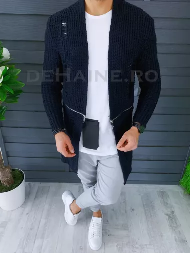 Cardigan barbati bleumarin slim fit ZR T3639 P18-4.2